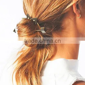 Zinc Based Alloy Antique Bronze Circle Ring Triangle Arrow Wedding Hairpins thumbnail-1