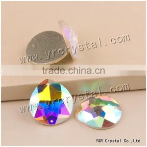 Flat Back Crystal Glass Beads AB Color With Holes or Not thumbnail-4