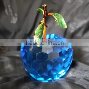 Peacock Blue Crystal Apple Wedding Gift thumbnail-2