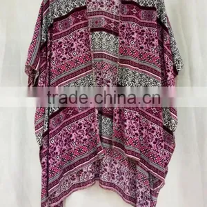 Hot Sale Fashion Printed Open Kimono for Women Viscose Cotton Soft Blouses thumbnail-5