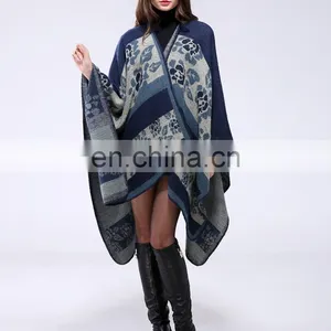 Europe And Winter Thickening Warm Shawl Cloak Coat Ladies Scarf thumbnail-1