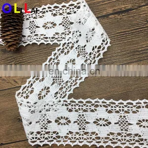OLCT071 0.8cm Fashion Pink Cotton African Tulle Lace Crochet Guipure for Ladies Clothes thumbnail-5