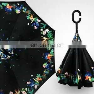 Top Quality Customized Rain Fashion C Handle Inverted Umbrella thumbnail-1