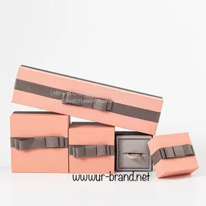 Custom Paper Box With Lid，Bowknot Jewelry Box, Ribbon Box, Ring Box, Necklace Box, Bracelet Box thumbnail-1