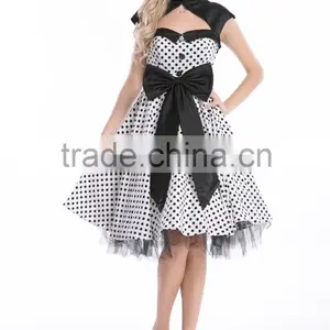 Wholesal 2014 Whloesale Ladies 1950's Vintage Style Black Polka Dot Halter Neck Rockabilly Dress New 8 - 26 ou thumbnail-3