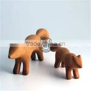 Wooden Craft Fox ,Zakka Home Items,Natural Wood Decoration thumbnail-1