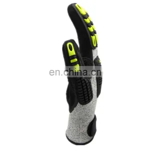 13G HPPE Liner Sandy Nitrile Coated TPR Anti Impact Work Mechanic Cut Resistant Safety Gloves thumbnail-4