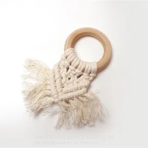 Wholesale Personalized Wooden Ring Braided Tassel Macrame Napkin Ring thumbnail-3