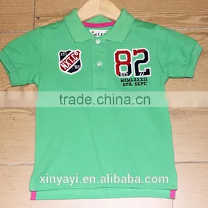 The Hot Sells 100 % Cotton Fabric Embroidery With Dyeing Polo Shirt Fabric for Kids Summer thumbnail-3