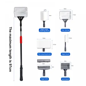 Boxtech Fish Tank Cleaner 6 in 1 Kit,Adjustable Long Handle Aquarium Cleaning Tool Set thumbnail-2