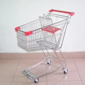 Steel Wire Supermarket Shopping Trolley Cart thumbnail-4