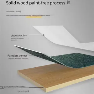 Solid Wood Decorative Panels Made of Bamboo and Wood Fibers, Specially Used for Interior Wall Decoration, Environmentally Friendly and Flame-retardant Wall Panels thumbnail-4