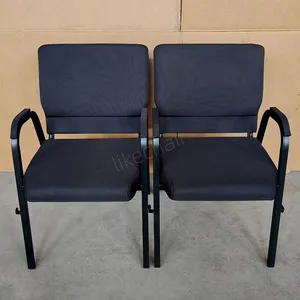 Premium High Quality Steel Frame Comfortable Padded Commercial Modern Church Chairs Fabric thumbnail-2
