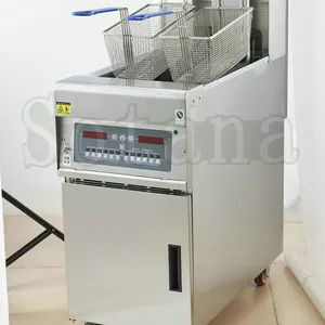 Single-cylinder Vertical Electric Frying Oven With Oil Filtering Cart thumbnail-2