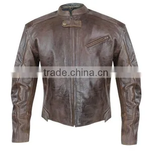 Armored Leather Motorcycle Jacket With Gun Pocket thumbnail-1