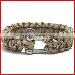Fashion Stainless Steel Gold Clasp 550 2 Color Paracord Bracelet thumbnail-2