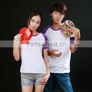 Whosale Custom Sublimation 100% Polyster Raglan T-shirt Lover Match, Parent-children Match and Family Dress thumbnail-1