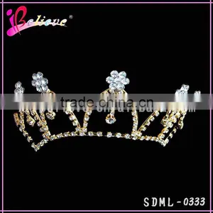 Nice Diamond Bridal Tiara,crystal Wedding Gold Tiaras,factory Wholesale Tiara Crown thumbnail-1