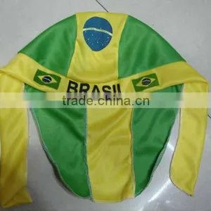 Souvenir Hat Sport Fans Different Country Flag Head Tie Scarf, Promotional Gife Cap,newest Hot Sell Brasil Flag Head Tie Scarf thumbnail-1