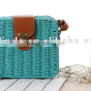 Fashion Girl's Beige Paper Straw Craft Bag thumbnail-3
