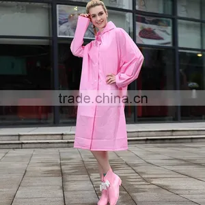 PVC Waterproof Women Long Rain Coat Wholesale With Your Logo thumbnail-3