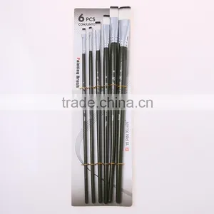 Free Sample 6pcs Set Fine Nylon Hair Wooden Handle Artsit Painting Brush thumbnail-5