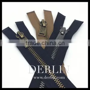7# Shiny Hang Plated Polished Open End Metal Zipper thumbnail-1