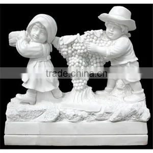 Life-Size Hand Carving White Marble Angel Sculpture thumbnail-1