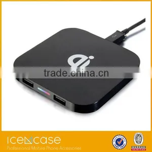Portable Q8 QI Wireless Charger 2 USB Port Moblie Phone Charging Pad For IPhone Samsung HTC thumbnail-1