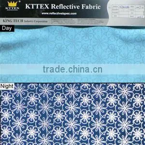 Floral Printing Light Weight Retro Reflective Fabric Polyester Fabric thumbnail-2