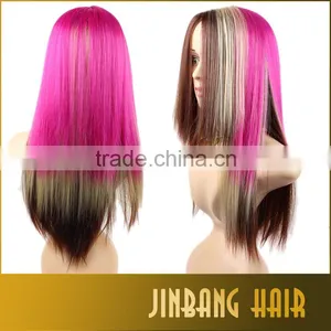 Halloween Perruque Anime Cosplay Wigs Brown Blonde Fuschia Ombre Harajuku Cosplay Wig thumbnail-5