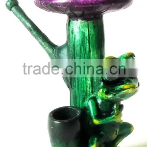 Resin Peruvian Smoking Pipe - Frog & Mushroom thumbnail-2