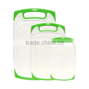 3-Piece Dishwasher Safe Plastic Chopping Board Set With Juice Groove thumbnail-1