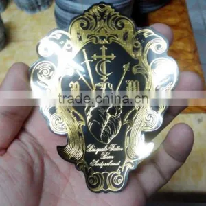 Custom Labels Wine Roll Rubber Metal Clothing Label Sticker Printed Die Cut Heat Transfer Stickers Hologram Labels-- DH 1171 thumbnail-3