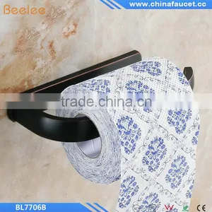 Black Oil Rubbed Bronze Half Open Toilet Roll Paper Rail Holder Wall Mounted Brass Toilet Tissue thumbnail-1