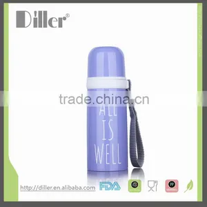 Wholesale China Fashion English Word Bullet Vacuum Flask With Plastic Cup thumbnail-2