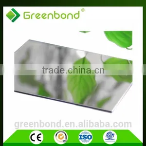 Greenbond Silver Mirror Coating Aluminium Composite Wall Panel Acm Panel for Wall Cladding thumbnail-1