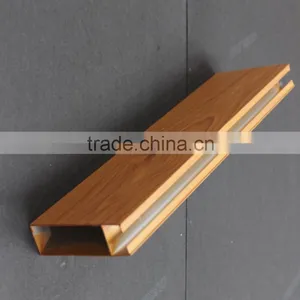 Corrosion Resistance Wood Grain Suspended Metal Linear Ceiling Aluminum Square Tube Screen Tiles thumbnail-6