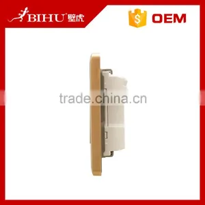 China Suppier BIHU Golden PC 3 Gang 1way Led Light Switch for Home thumbnail-5