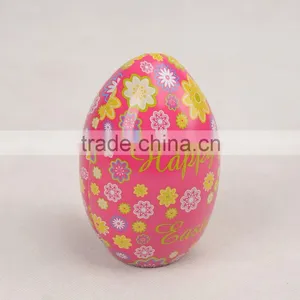 Decorative Easter Egg Shape Uesd Tin With Bright Color and Fancy Pattern thumbnail-1