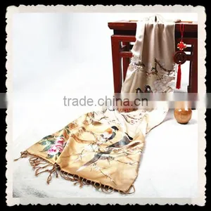 High Quality 100% Silk Satin Shawl thumbnail-1