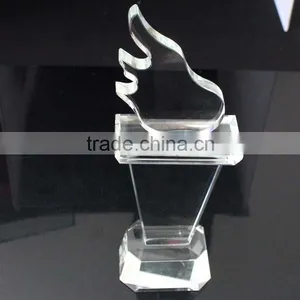 Beautiful Torch Shaped Crystal Blank Trophy for Sport Competition thumbnail-4