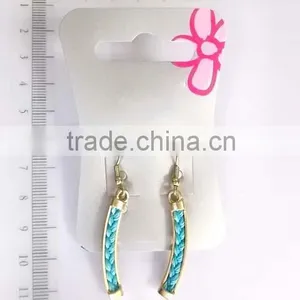 Graceful Golden Metal Strips With Handmade Braids Dangle Earring thumbnail-1