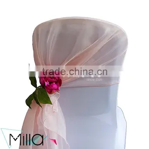 Organza Fabric Material and Plain Dyed Pattern Organza Chair Sash thumbnail-5