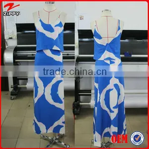 New Arrival Royal Blue and White Women Maxi Dresses Party Wear, Tie Dye Maxi Long Party Dress for Women 2016 Australia Style thumbnail-1