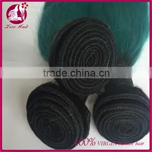 Beautiful Ombre Hair #1B Teal Straight Unprocessed Virgin Human Brazilian Hair Bundles thumbnail-2