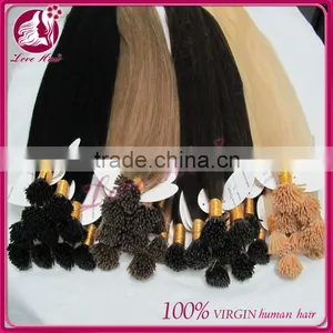 Wholesale Top Quality 6A Brazilian Virgin Human 10-30 Inch i Tip Hair Extension Lowest Price thumbnail-1