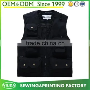 Custom Made Sleeveless Work Vests With Multi Pockets High Quality Volunteer Vest thumbnail-3