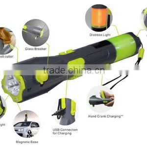 Multi-functional 6 In1 Car Safety Hammer With LED Flashlight for Emergency thumbnail-1