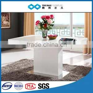Modern High Gloss Finish White Dining Table thumbnail-1